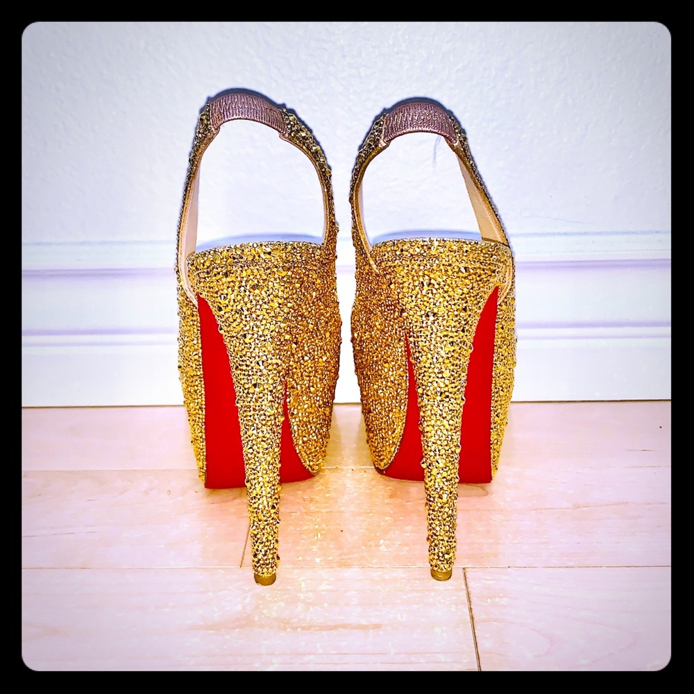 CHRISTIAN LOUBOUTIN DAFFODILS IN GOLD AURUM 160mm - Picture 3 of 8